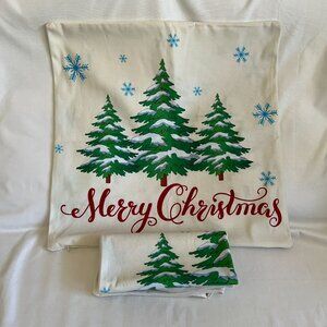 2-Pack Merry Christmas Decorative Pillow Covers 18x18 Inch Holiday Cushion Cases